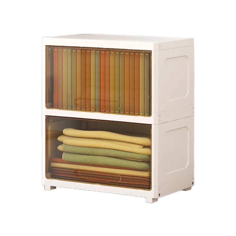 Contemporary Wardrobe Closet Plastic Kid's Wardrobe with Flap Drawers