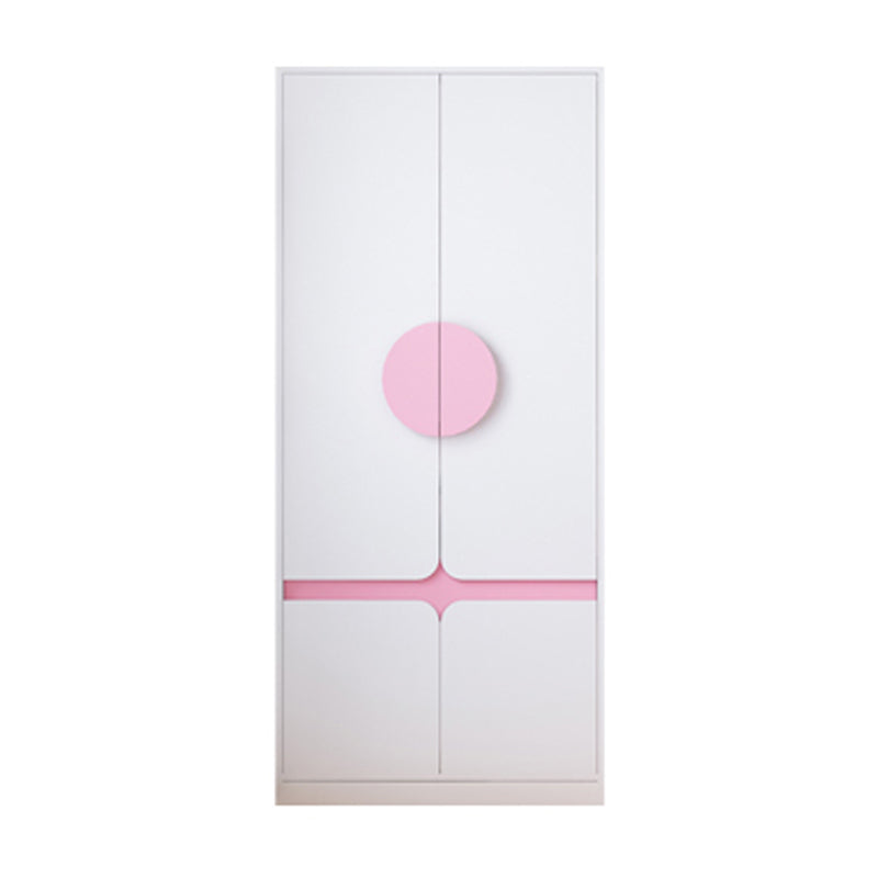 Modern Solid Wood Kid Wardrobe with Garment Rod and Lower Storage Cabinet