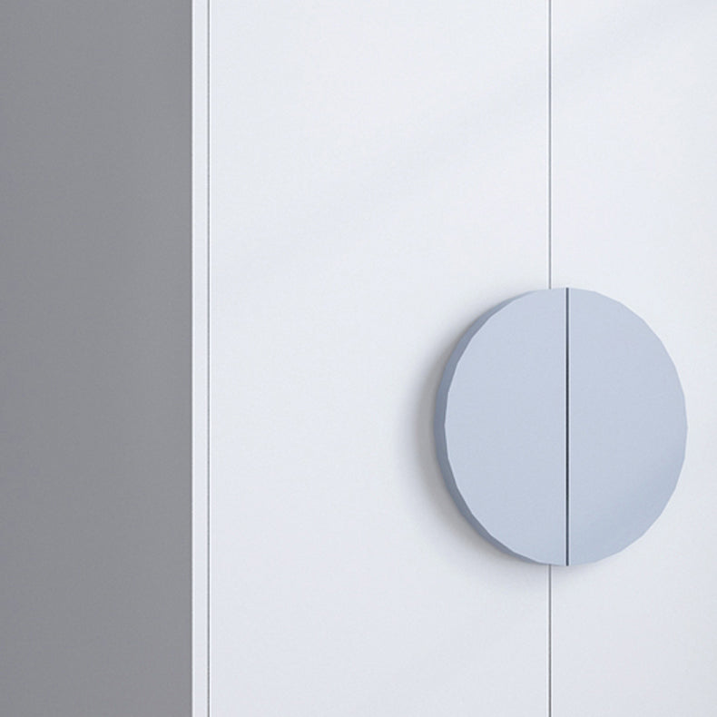 Modern Solid Wood Kid Wardrobe with Garment Rod and Lower Storage Cabinet