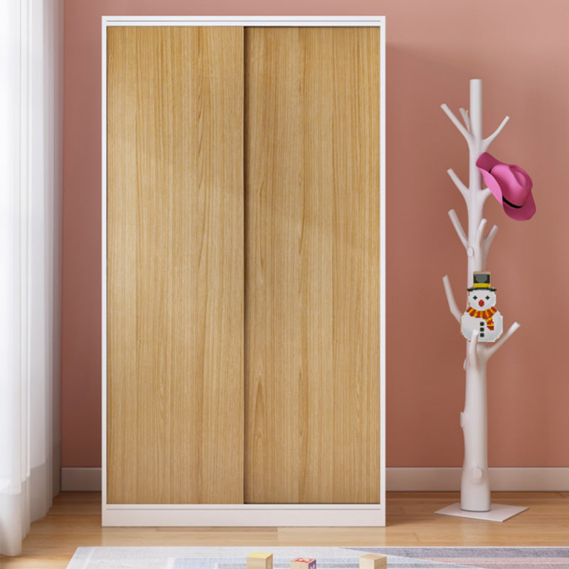 Contemporary Wooden Kid's Wardrobe High Gloss 2-Door Kids Closet
