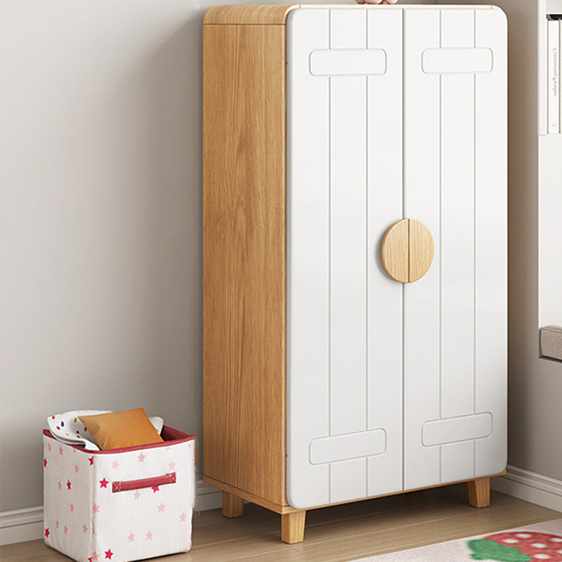 Wooden Modern Coat Locker White Glossy Kids Closet with Garment Rod