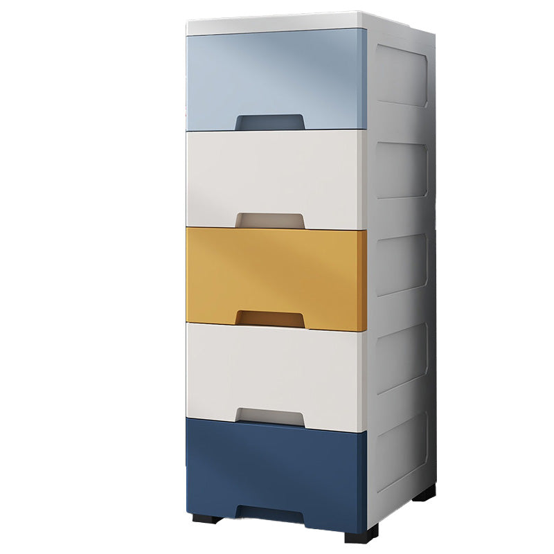 Green Modern Kid's Wardrobe Plastic High Gloss 4-Drawer Coat Locker