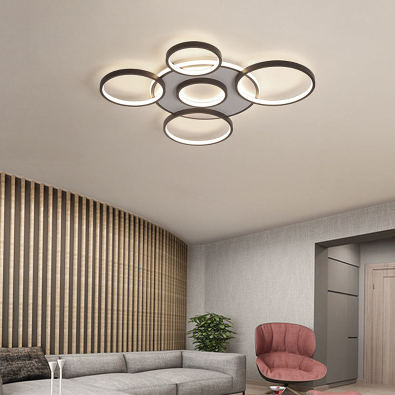 Geometric Pendant Light Fixtures Modern Metal Ceiling Light in Black