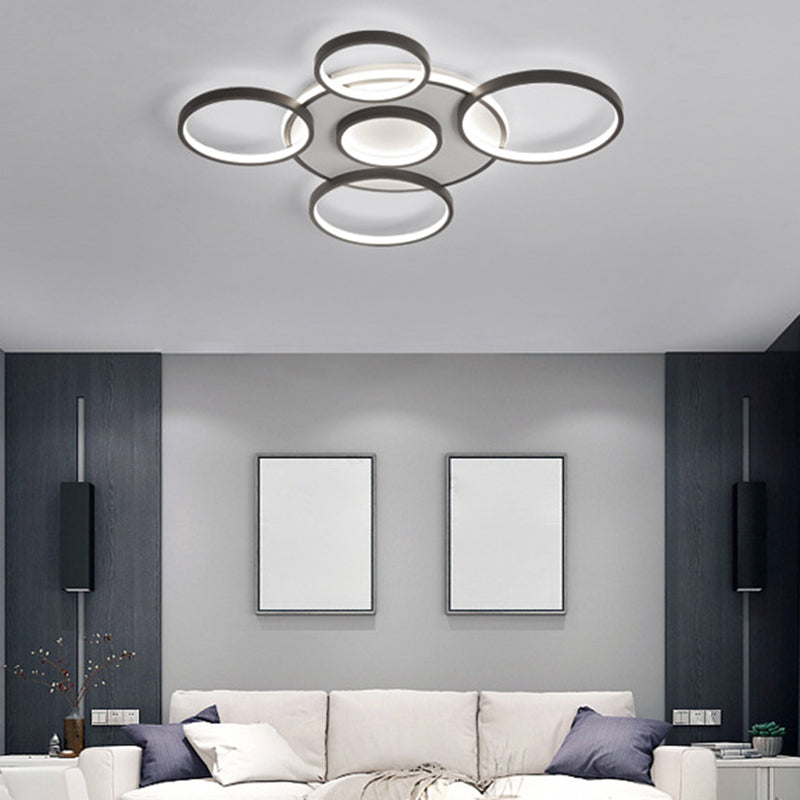 Geometric Pendant Light Fixtures Modern Metal Ceiling Light in Black