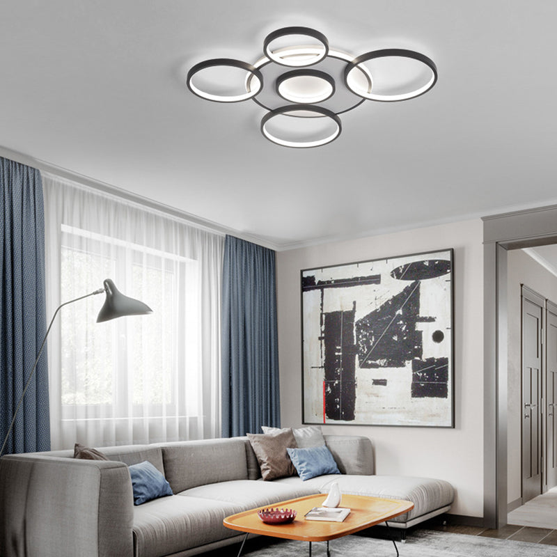 Geometric Pendant Light Fixtures Modern Metal Ceiling Light in Black