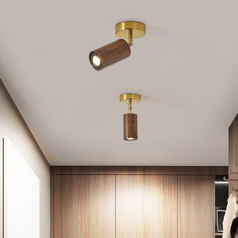 Modern Flush Mount Cylinder Shape Ceiling Light with Metal Shade for Passage