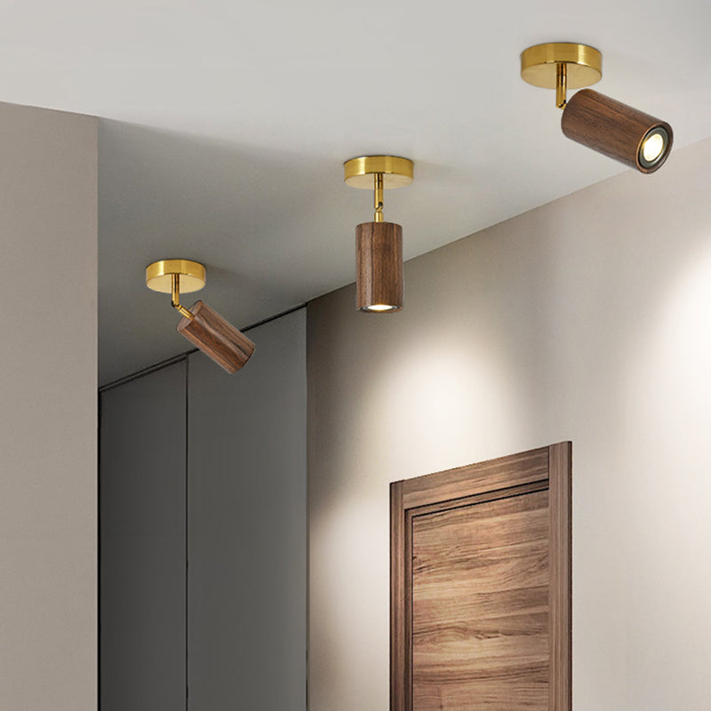 Modern Flush Mount Cylinder Shape Ceiling Light with Metal Shade for Passage
