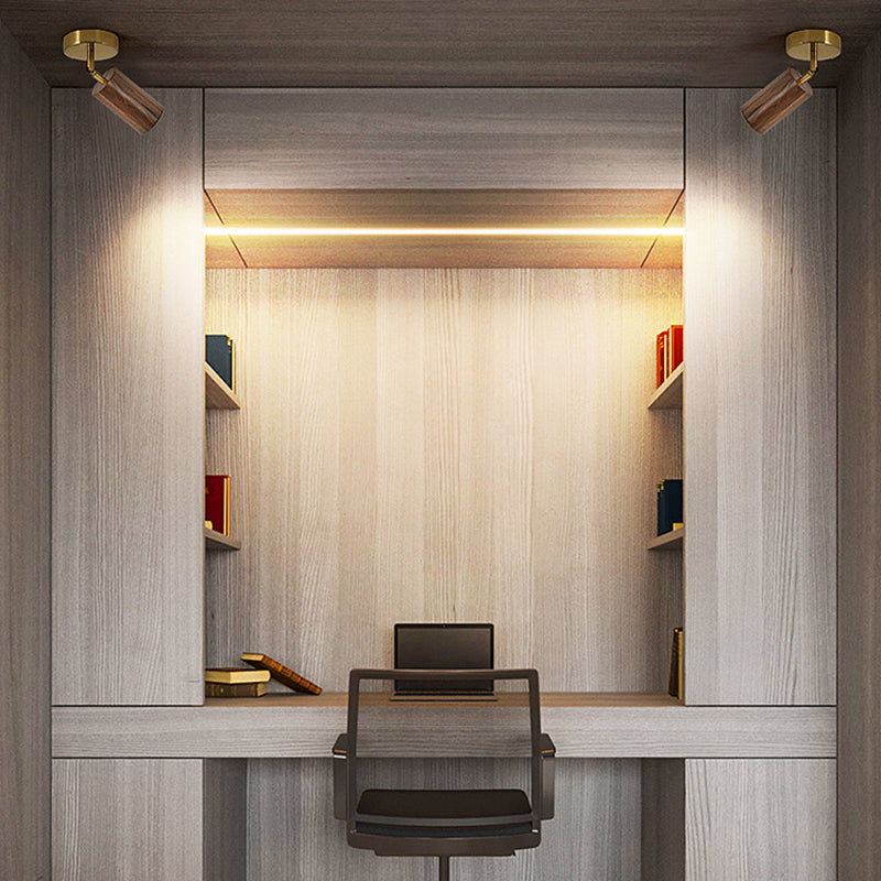 Modern Flush Mount Cylinder Shape Ceiling Light with Metal Shade for Passage