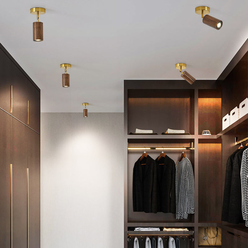 Modern Flush Mount Cylinder Shape Ceiling Light with Metal Shade for Passage