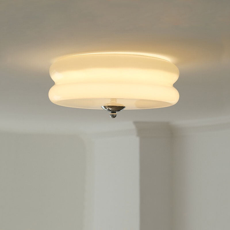 Flush Mount Lighting Modern Glass Flush Mount in White Finish