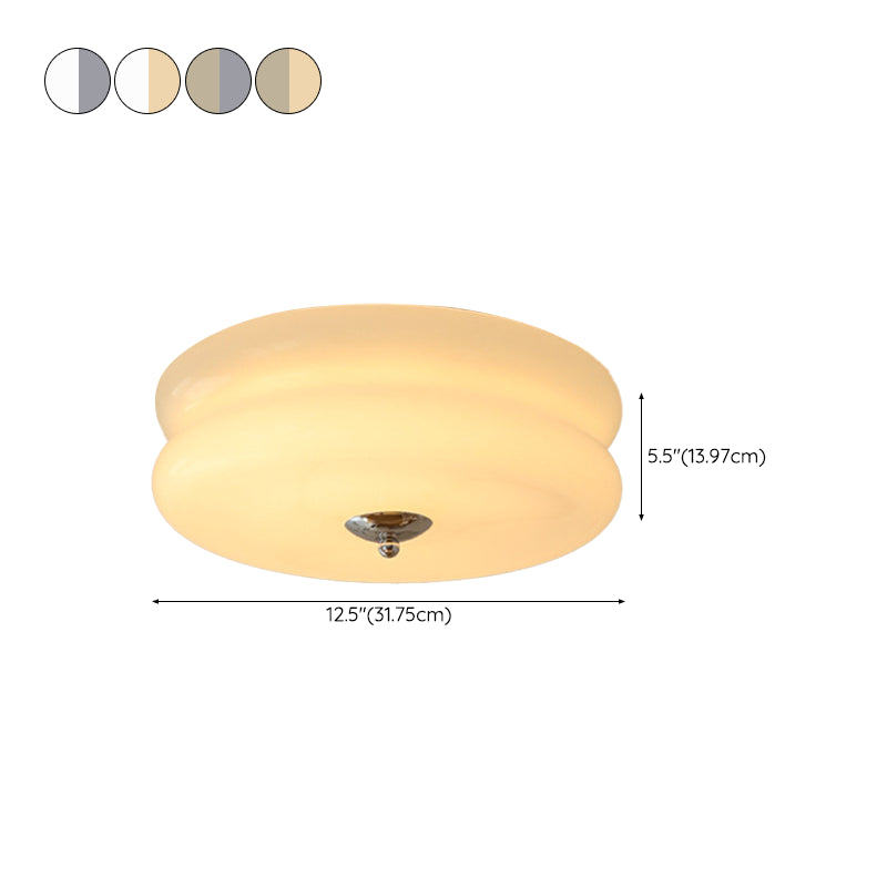 Flush Mount Lighting Modern Glass Flush Mount in White Finish