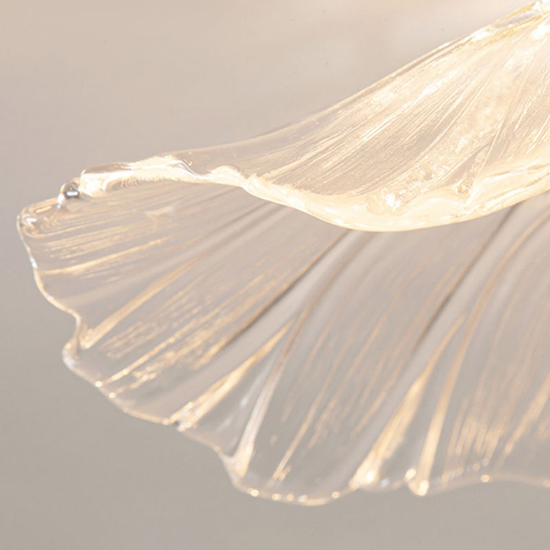Flower Shape Glass Flush Light Modern Style 1 Light Flush Mount Ceiling Lights in Gold