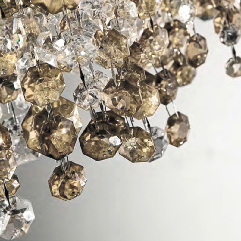 Metal and Crystal Kitchen Island Fixture Linear Ceiling Pendant Fixture