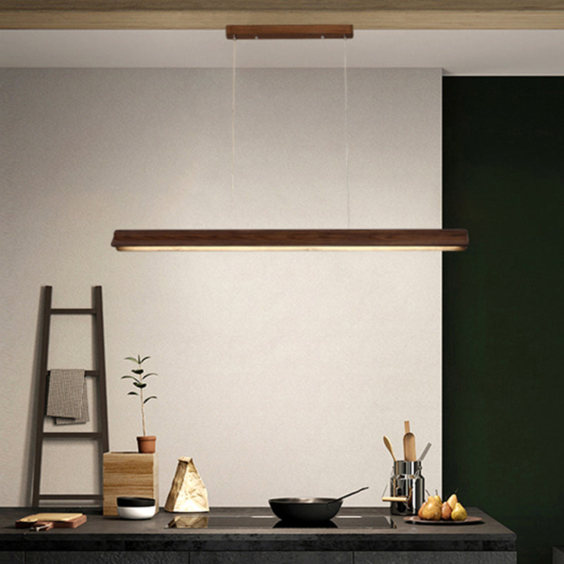 Contemporary Island Pendants Wooden Shade Island Lighting Ideas for Kitchen