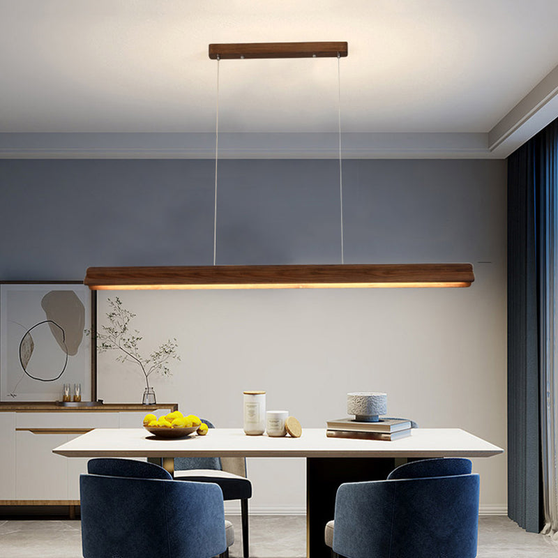 Contemporary Island Pendants Wooden Shade Island Lighting Ideas for Kitchen