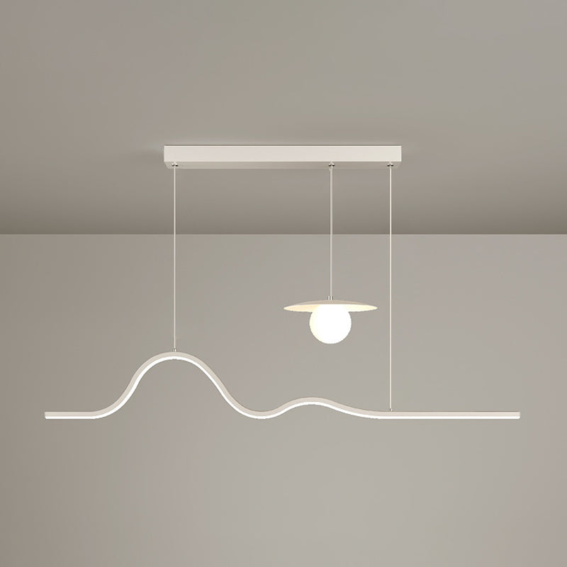 Modern 2/3/5-Light Kitchen Island Lighting White Shaded Island Pendant Lighting