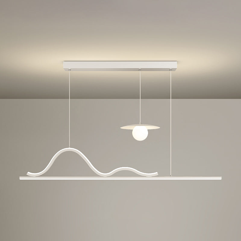 Modern 2/3/5-Light Kitchen Island Lighting White Shaded Island Pendant Lighting