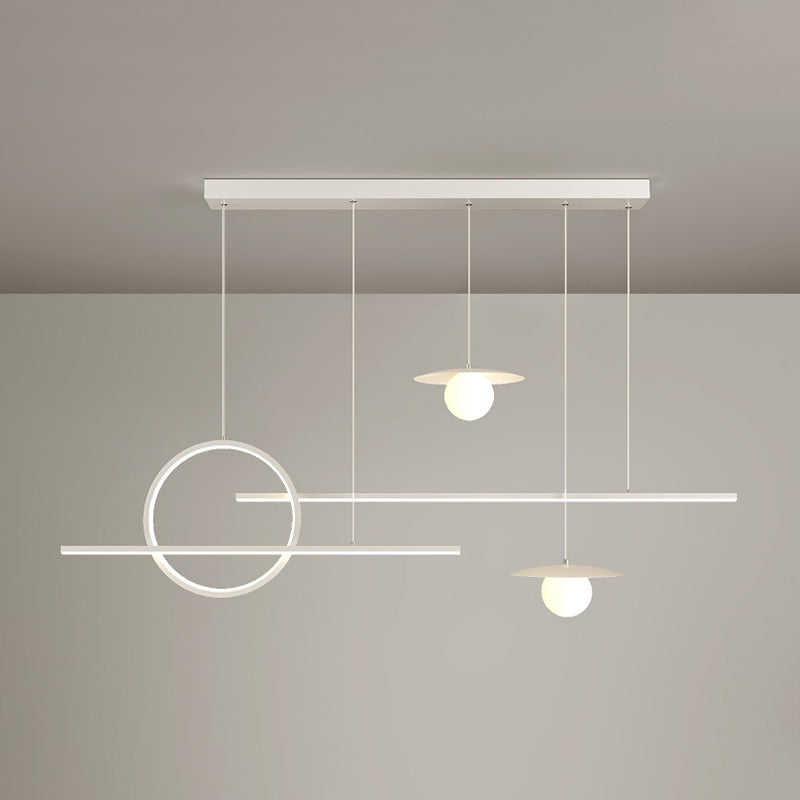 Modern 2/3/5-Light Kitchen Island Lighting White Shaded Island Pendant Lighting