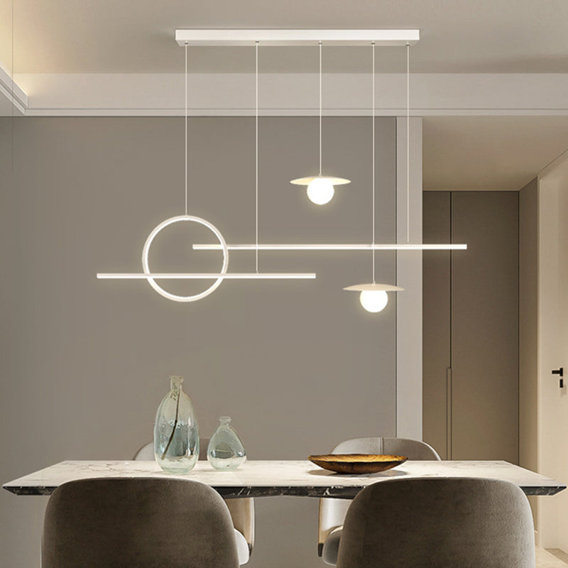 Modern 2/3/5-Light Kitchen Island Lighting White Shaded Island Pendant Lighting