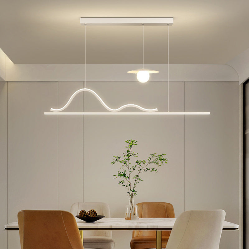 Modern 2/3/5-Light Kitchen Island Lighting White Shaded Island Pendant Lighting