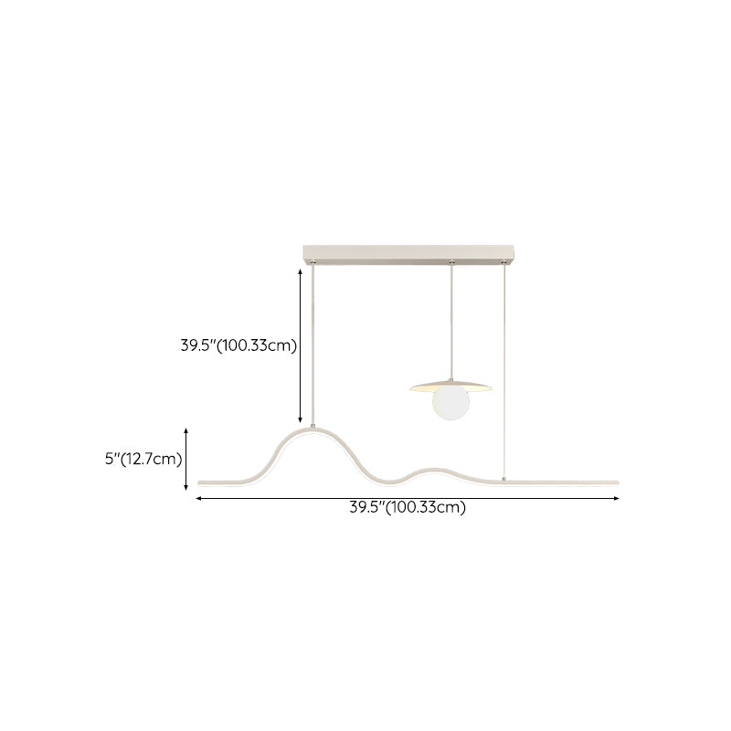 Modern 2/3/5-Light Kitchen Island Lighting White Shaded Island Pendant Lighting