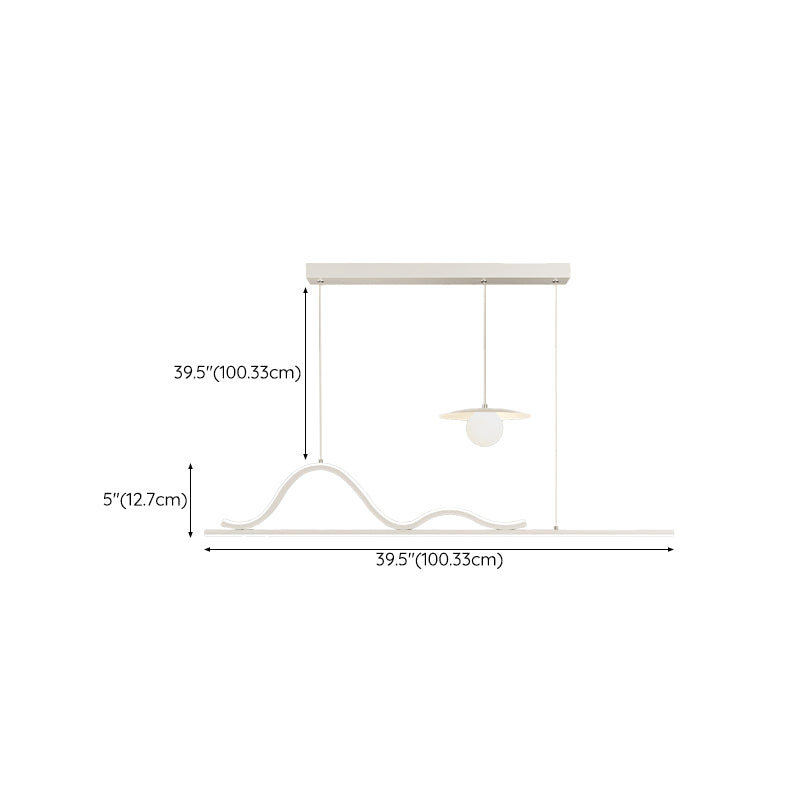 Modern 2/3/5-Light Kitchen Island Lighting White Shaded Island Pendant Lighting
