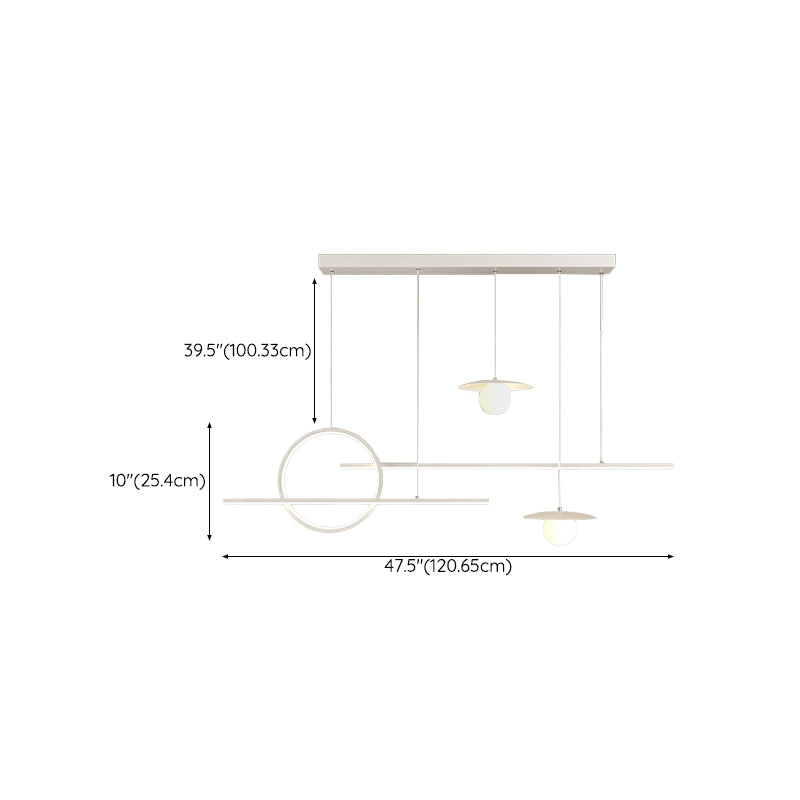 Modern 2/3/5-Light Kitchen Island Lighting White Shaded Island Pendant Lighting