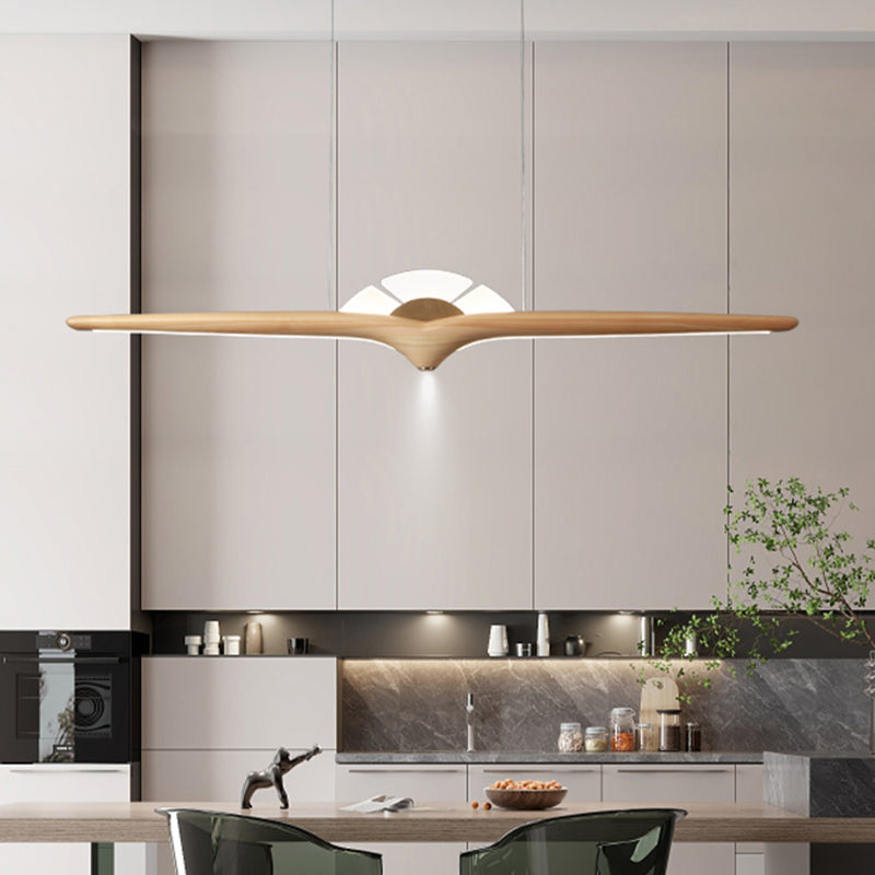 Wooden Hanging Island Lights Modern White Shade Island Lighting Ideas
