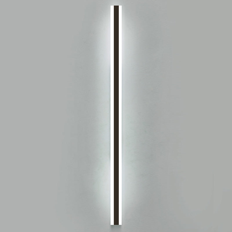 Metal Linear Shape Wall Light Modern Style 1 Light Wall Mount Lighting in Black