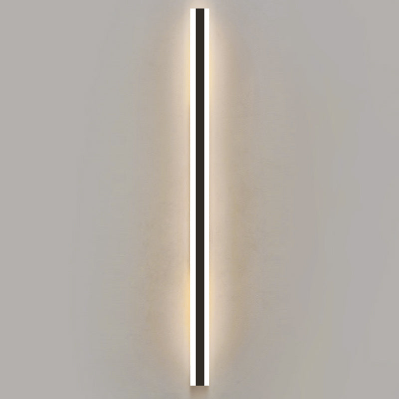 Metal Linear Shape Wall Light Modern Style 1 Light Wall Mount Lighting in Black