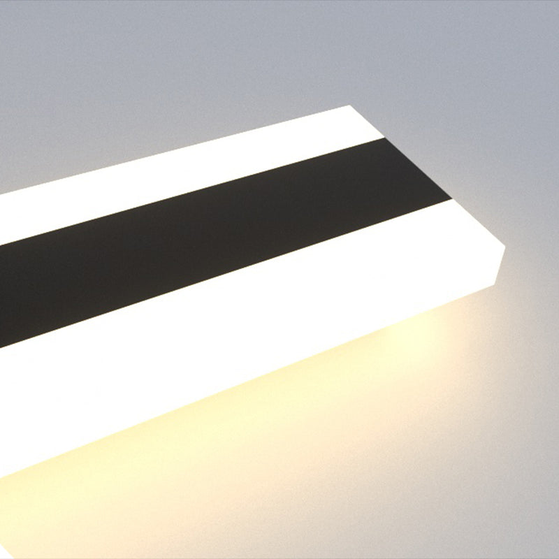 Metal Linear Shape Wall Light Modern Style 1 Light Wall Mount Lighting in Black