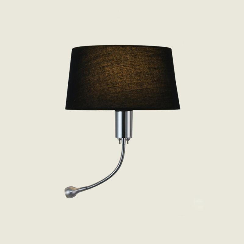Modernism Metal Wall Light Polish Finish Fabric Shaded Lighting for Bedroom