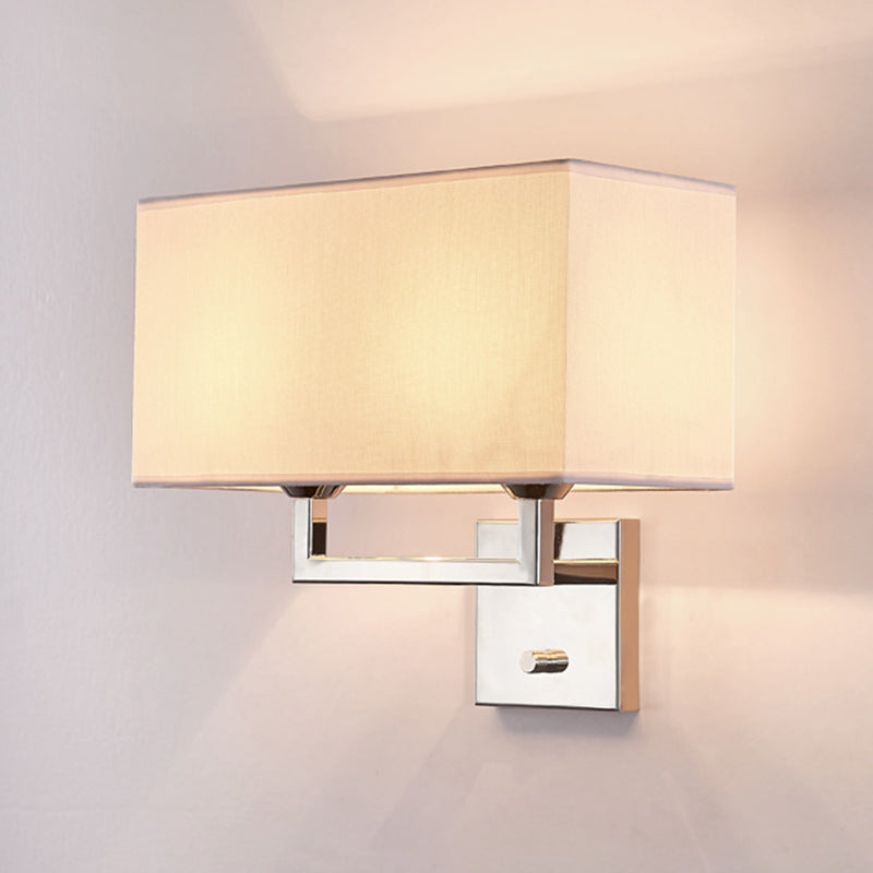 Modernism Sliver Metal Wall Light Fabric Shaded Lighting for Room