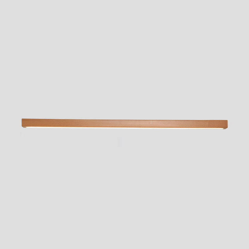 Linear Shape Wood Wall Light Modern Style 1-Light Wall Mount Lighting in Brown