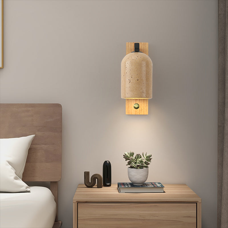 Modern Simple Wooden Wall Light Cylinder Shape Wall Lamp for Living Room