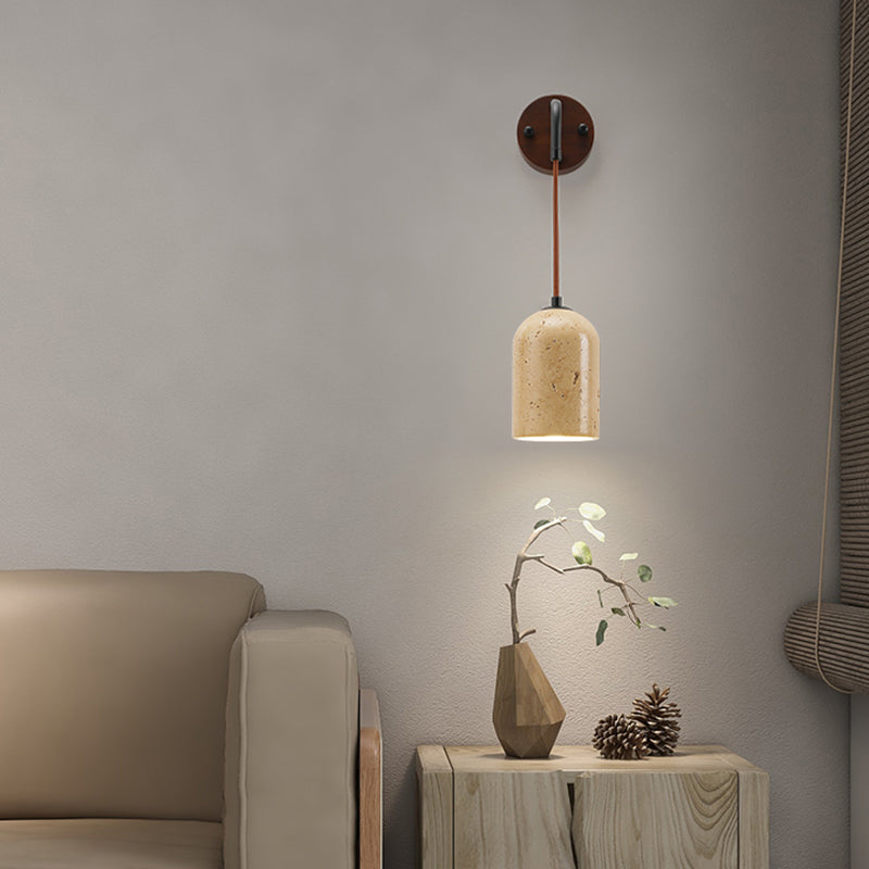 Modern Simple Wooden Wall Light Cylinder Shape Wall Lamp for Living Room