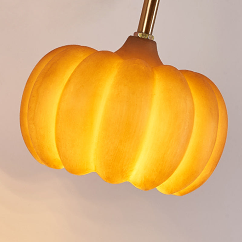 Modern Simple Wooden Wall Light Pumpkin Shape Wall Lamp for Living Room