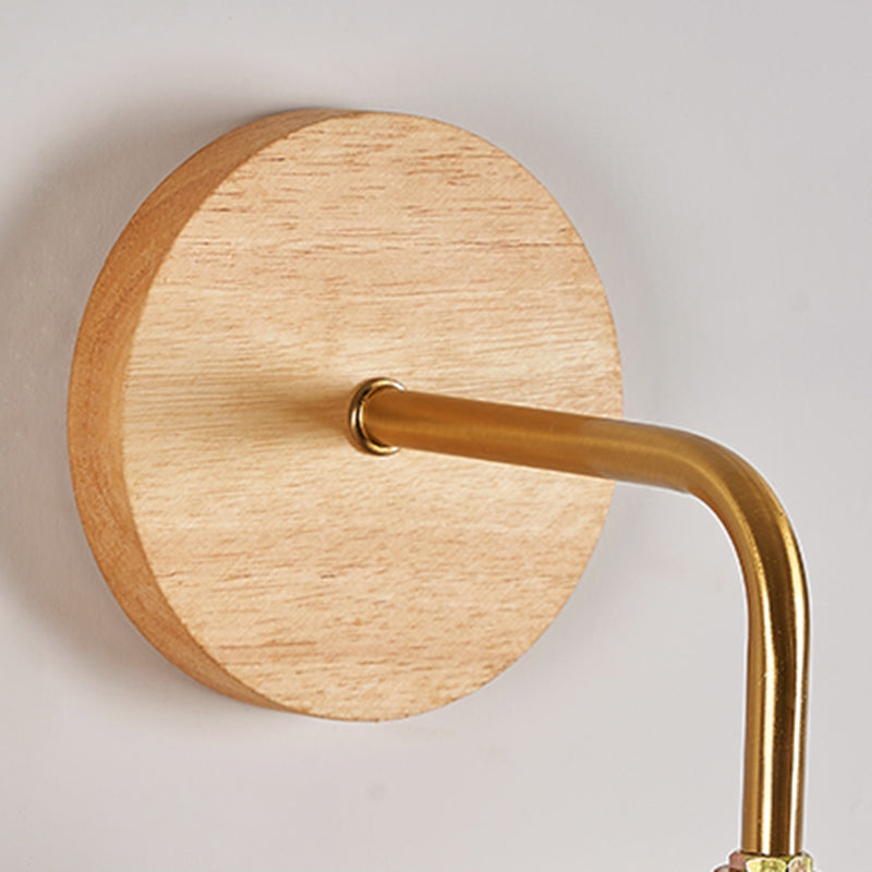 Modern Simple Wooden Wall Light Pumpkin Shape Wall Lamp for Living Room