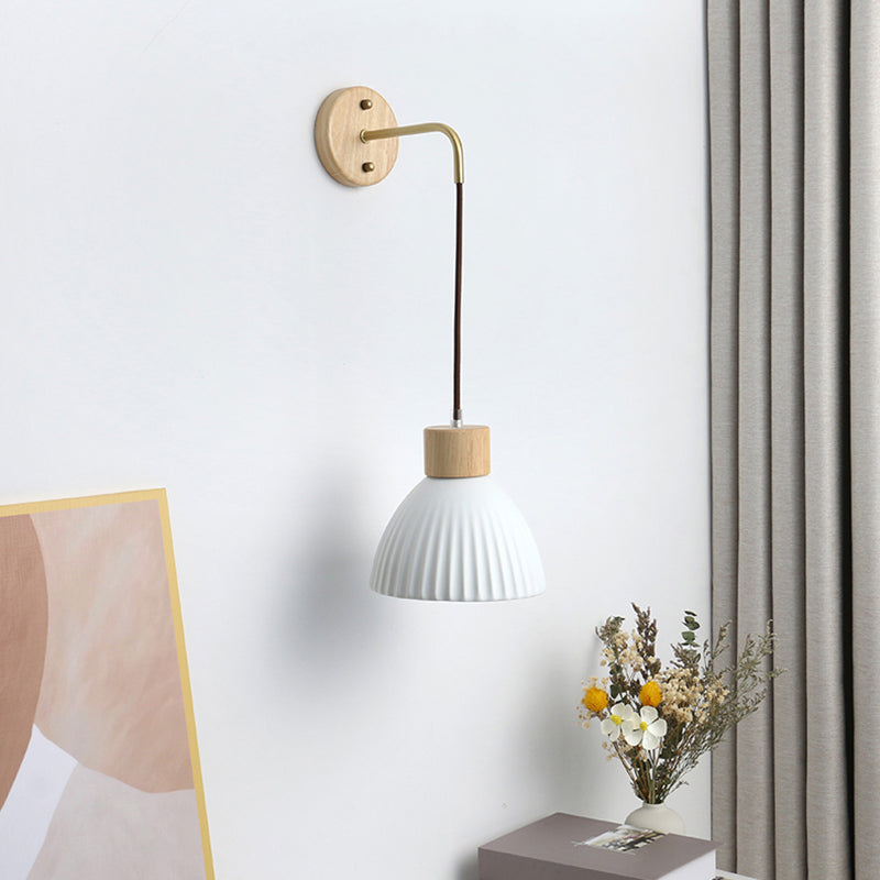 Modern Simple Wall Light Geometry Shape Wall Lamp with Ceramics Shade for Living Room