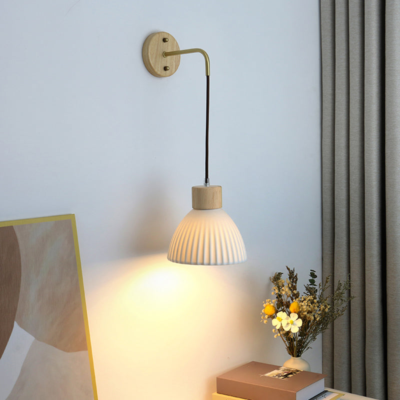 Modern Simple Wall Light Geometry Shape Wall Lamp with Ceramics Shade for Living Room