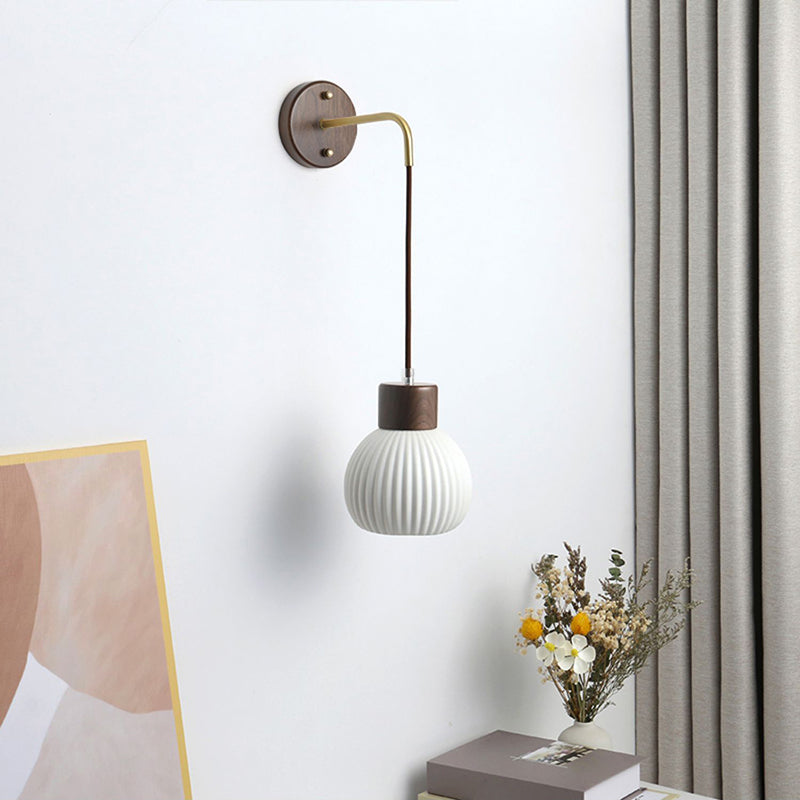 Modern Simple Wall Light Geometry Shape Wall Lamp with Ceramics Shade for Living Room