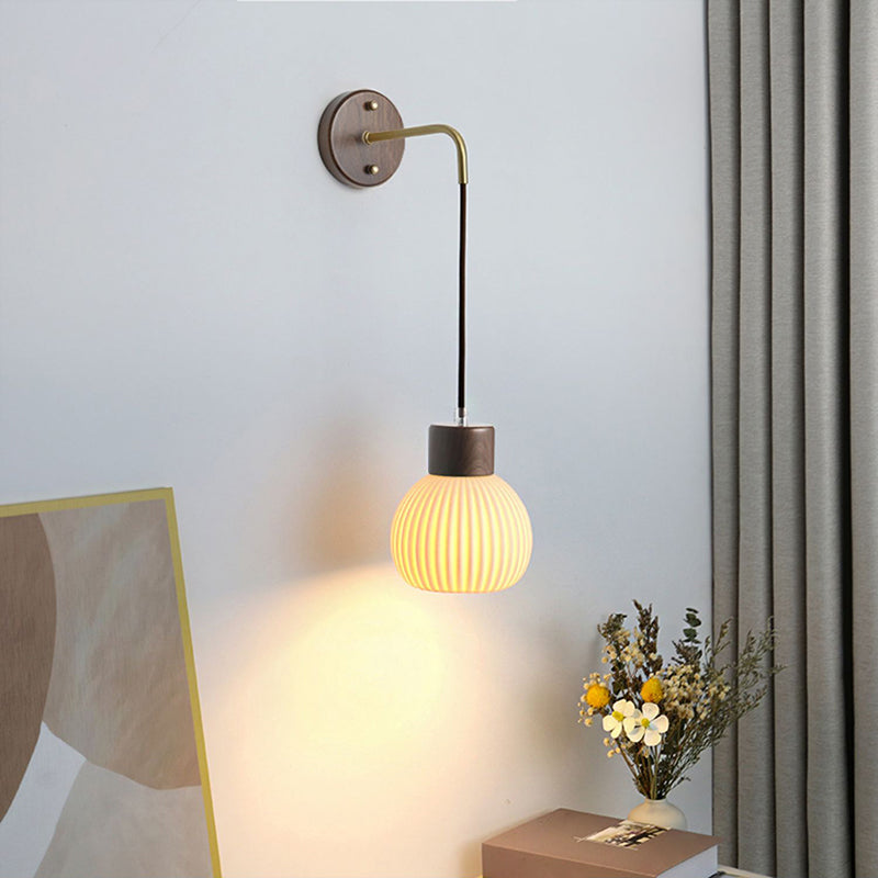 Modern Simple Wall Light Geometry Shape Wall Lamp with Ceramics Shade for Living Room