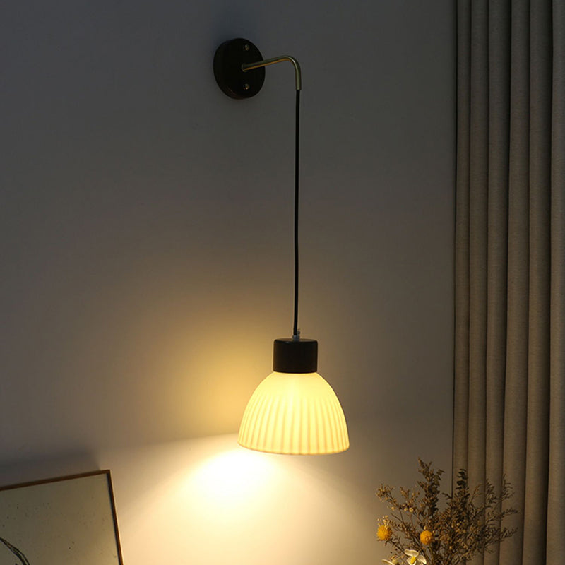 Modern Simple Wall Light Geometry Shape Wall Lamp with Ceramics Shade for Living Room