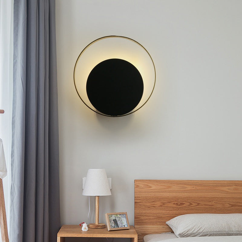 Post Modern Wall Light Black Metallic Lighting for Living Room