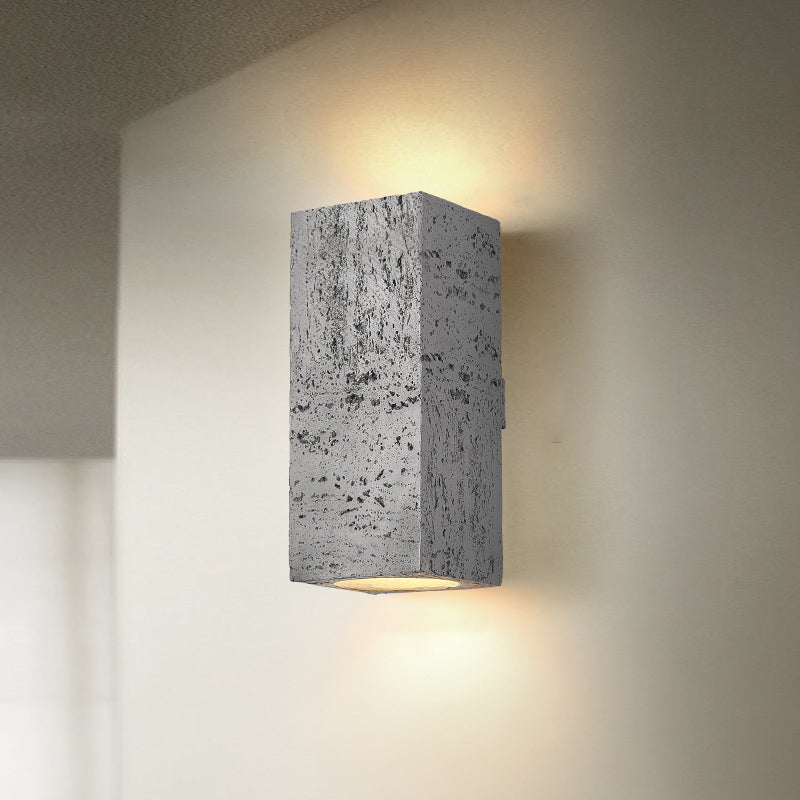 Nordic Style Wall Light Rectangle Shape Wall Lamp with Resin Shade for Bedroom