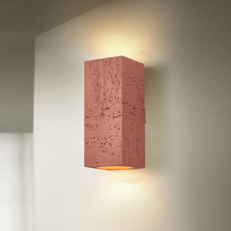 Nordic Style Wall Light Rectangle Shape Wall Lamp with Resin Shade for Bedroom