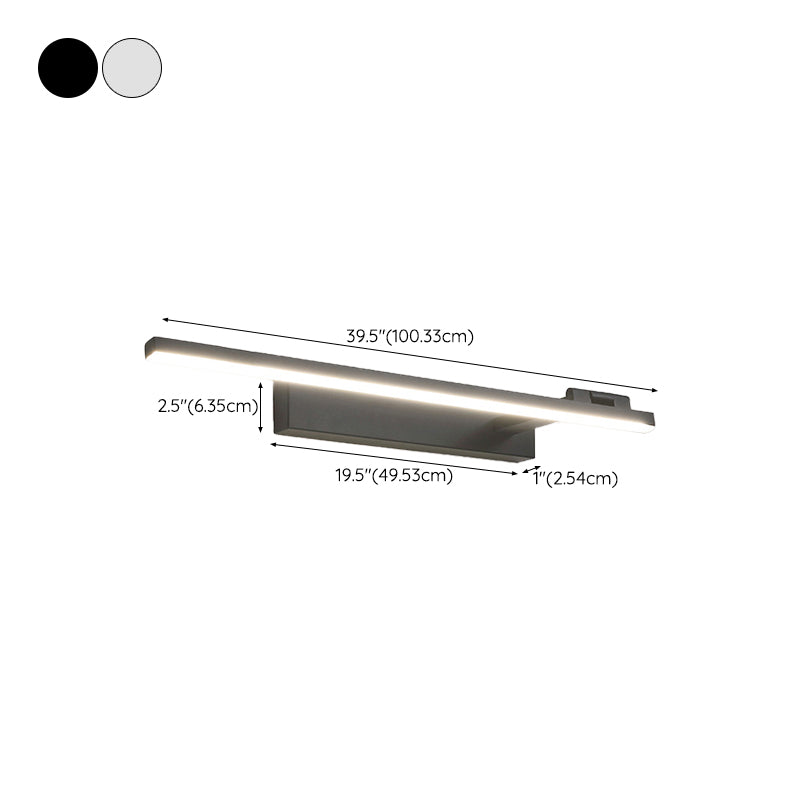 Minimalism Mirror Lamp Streamlined LED Wall Light Fixture for Bathroom