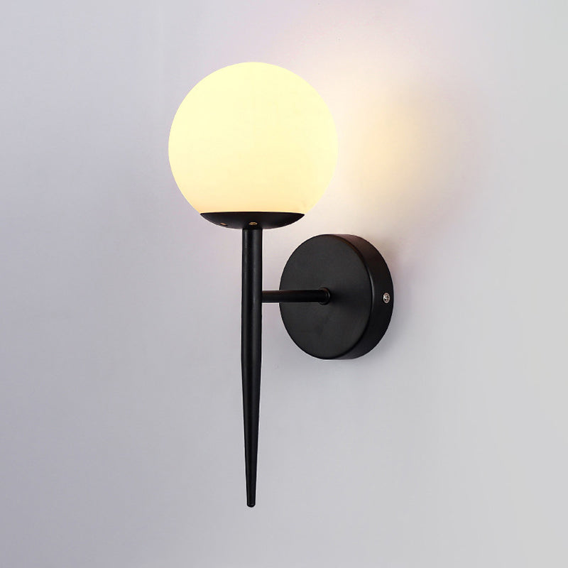 Contemporary Single Bathroom Vanity Light Glass Shaded Bath Bar in Golden / Black