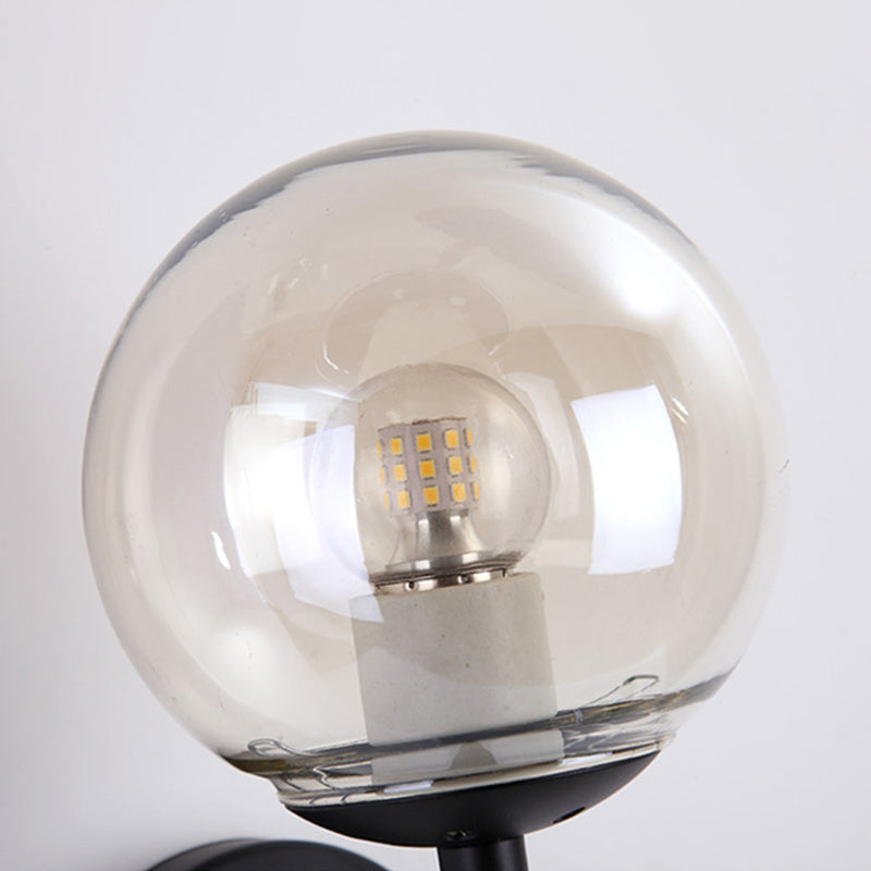 Contemporary Single Bathroom Vanity Light Glass Shaded Bath Bar in Golden / Black