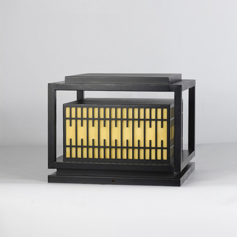 Square Shape Pillar Lamp Contemporary Outdoor Waterproof Light for Courtyard